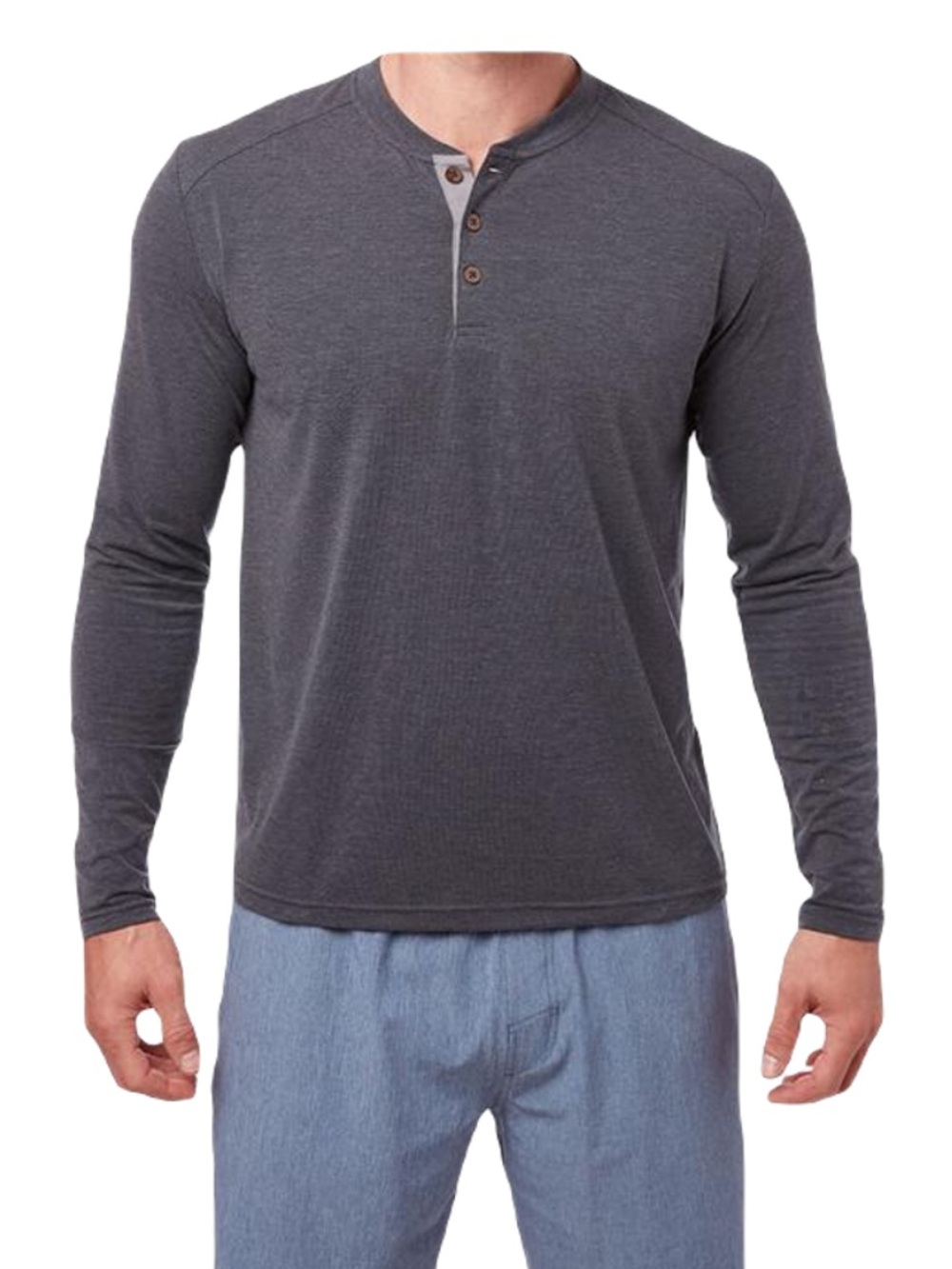 Fair Harbor Men's The Seabreeze Henley Shirt in Charcoal Grey - Size XL - UPF 50